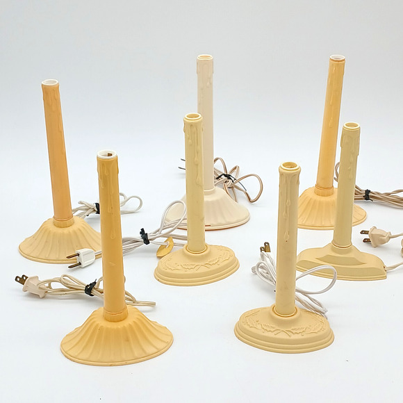 Unbranded Other - Set of 7 Vintage Electric Window Candles Wax Drip Christmas Lights C7 1970s